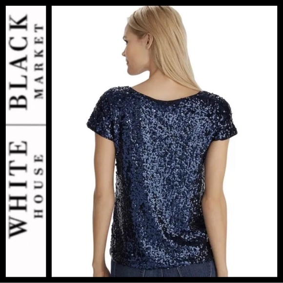 White House Black Market Sequin Tee - Picture 3 of 8